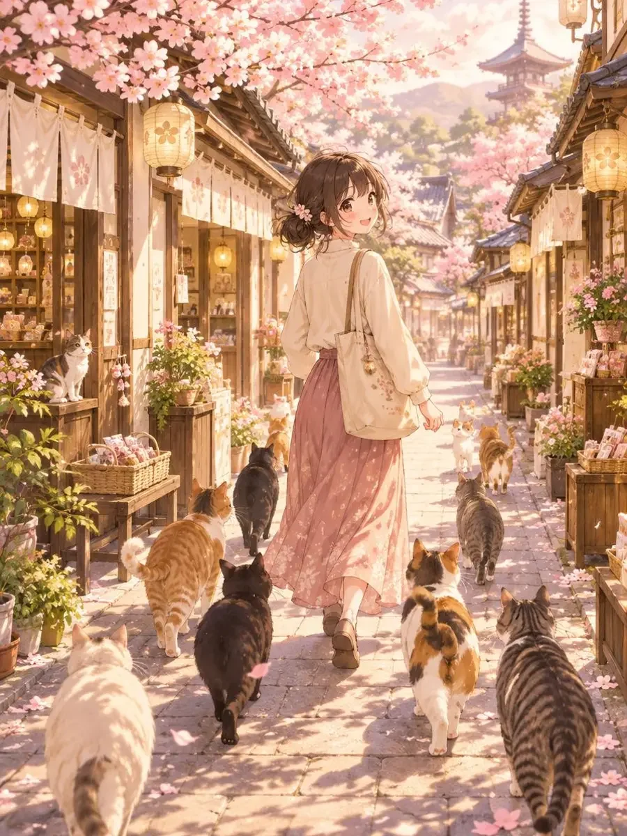 猫町散步 治愈动漫封面